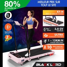 BLACK LORD Tapis de Course Électrique Incliné Amortisseurs Pliable Rose