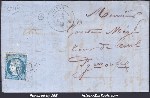France 60a sur lettre avec - n°60a,