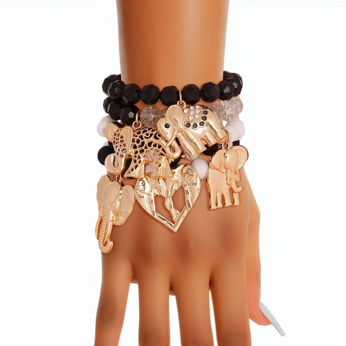 Mixed black white elephant - black,