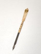 Porte-plume vintage en os