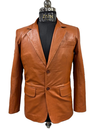 Blazer homme marron véritable