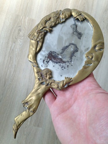 Joli petit miroir - petit, bronze