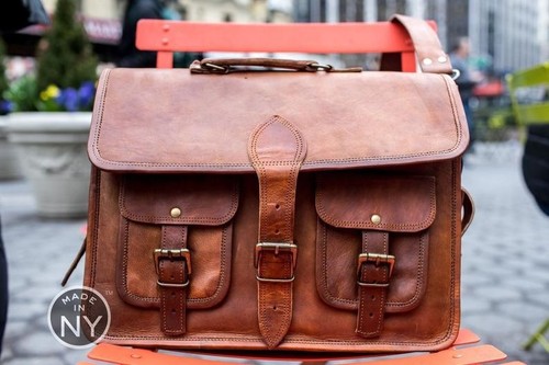 Sac cuir chèvre vintage - cuir,