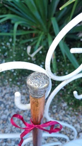 Ancienne canne pommeau argent - canne,