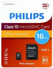 Carte memoire micro SD SDHC SDXC capacité 16 go classe 10 Philips + adaptateur