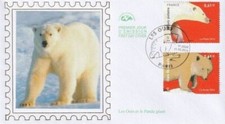 FDC 2014_Enveloppe 1er jour_fdc_soie_Les Ours et le Panda géant. (4845/46).
