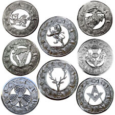 Kilt Écossais Mouche Plaid Broche Finition Chrome 7.6cm Chardon,Vie Tête,Harp ,