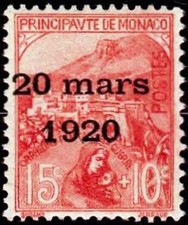 MONACO STAMP TIMBRE YVERT 39 " MARIAGE PRINCESSE CHARLOTTE 15c+10c " NEUF xx TTB