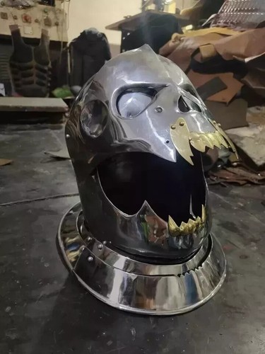 Casque médiéval acier - médiéval, en