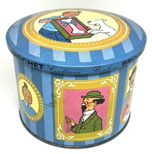 Ancienne Boîte En Métal Les " PORTRAITS " Tintin 1965 Confiseur Bonbons BROCHET 