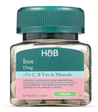 Holland & Barrett Fer Doux Énergie 15mg 90 Gélules Végan Rrp £9 + V Vitamines