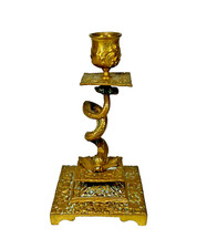 BOUGEOIR au Dauphin ANCIEN BRONZE XIXème