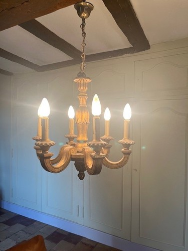 Lustre ancien bois doré - ancien, 6