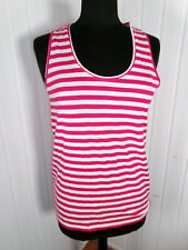 TOP marinière tee shirt débardeur marin  blanc rayé rose PETIT BATEAU L 16ans