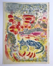 TERECHKOVITCH, La Treille Muscate : Les Chats, 1961. Lithographie originale