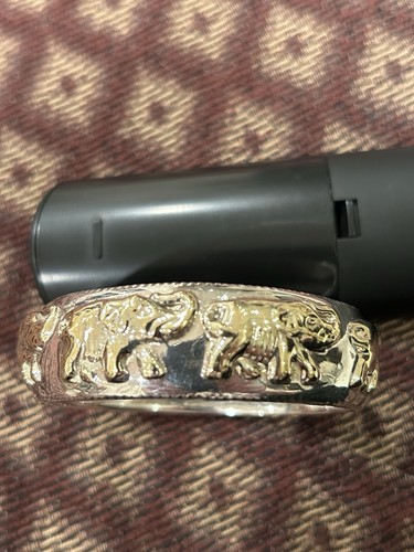 925 elephant bangle bracelet - elephant,