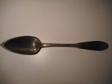 Grande cuillère couvert service ragout étain ancienne 18 / 19 siècle 