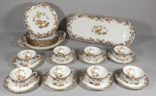 Bernardaud Singapour, service à thé et dessert en porcelaine de Limoges pour 8 p