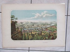 GRANDE LITHOGRAPHIE FLORENCE ITALIE ORIGINALE COULEURS 1870