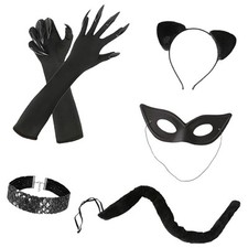 Costume de chat noir pour femme, accessoires de costume pour fête