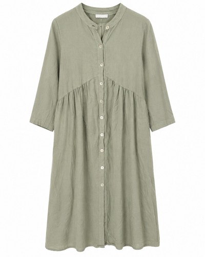Robe lin kaki - en, oliv