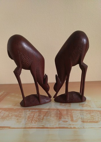 Paire statuettes antilopes - paire,