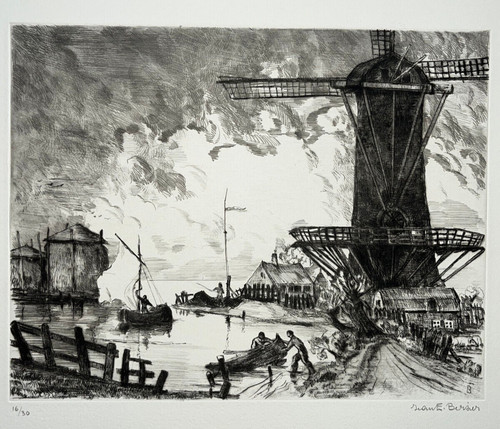 Moulin gravure eau forte jean - gravure,