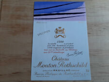 étiquette vin chateau Mouton Rothschild 1980 wine label specimen 75cl Hartung