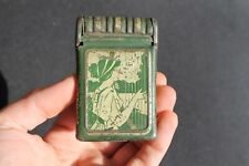 Boite Allumettes Tôle Lithographiée Femme Musique Pyrogène Livre Art Nouveau