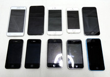 HS POUR PIECES / LOT 10 TELEPHONES APPLE IPHONE SAMSUNG POUR REPARATION