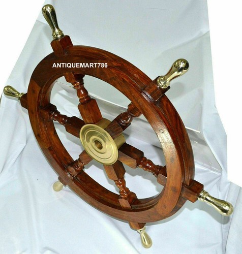 Poignée volant bateau bois - volant,