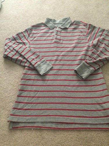 Boys gray striped - long, sleeve