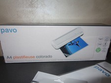 Plastifieuse PAVO modèle colorado compacte A4 + KDO 2 pochettes feuilles A4 + A6