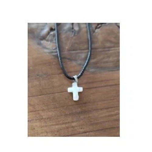 Pendentif croix nacre - pendentif, en