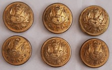 WW1 lot 6 BOUTONS anciens Général 16mm dorés Modèle 1872 UNIFORME 1914-1918