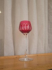 1 Grand verre à vin rouge du Rhin cristal rouge overlay roemer Saint ST Louis