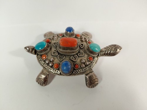 Boite pilulier tortue - boite, argent
