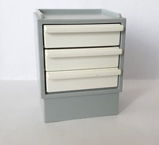 MEUBLE GRIS 3 TIROIRS BLANCS