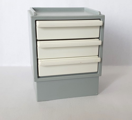 Meuble gris tiroirs blancs - gris,