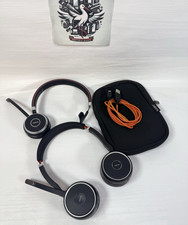 Lot 2 Casque micro Jabra Evolve 65 Stéréo musique et télétravail Pour Pièces TBE