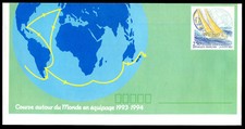enveloppe france entier postal bateau voilier course autour du Monde 1993-1994