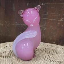 Belle figurine chat en verre de Murano intérieur verre rose 6 pouces Anyique ...