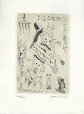 EO N° JOYCE MANSOUR EAU-FORTE N° SIGNÉE JORGE CAMACHO FAIRE SIGNE AU MACHINISTE