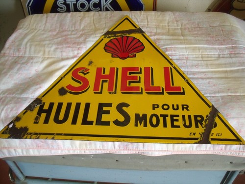 Plaque emaillee huiles - huiles, shell