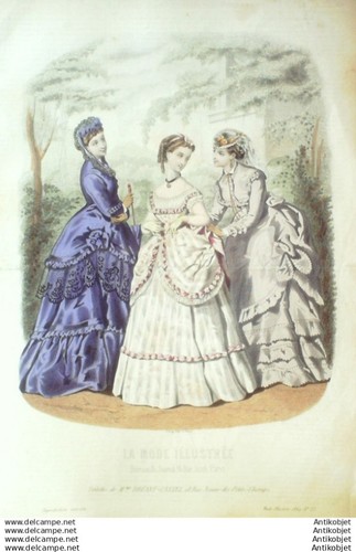 Gravure mode illustree - mode, 1869