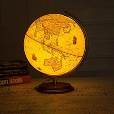 ✅Globe Terrestre Style Vintage Lumineux Lampe de table Led design Ancien bureau