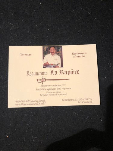 Carte visite restaurant - carte, "