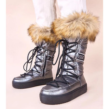Lace Up Fur Mid Calf Snow