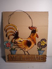 Coq "Welcome" en  fer forgé