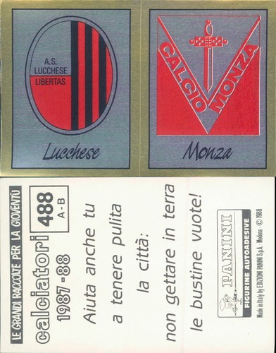Calciatori panini 1987 - calciatori, 1987/88
